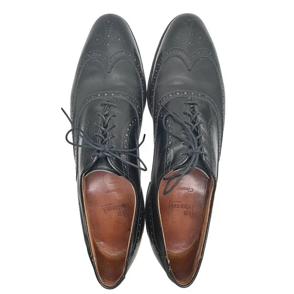 Allen Edmonds | Chester Black Leather Wingtip Oxford Dress Shoes | Size 14 AA - Picture 5 of 12